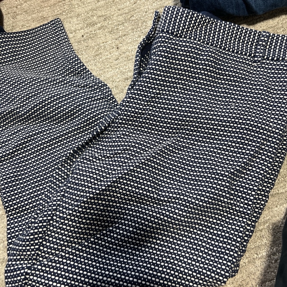 Stylish Blue and White Patterned Pants